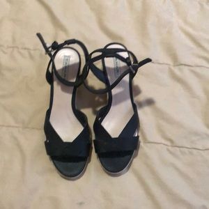 Shoes - black sandal wedges size 7.5